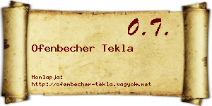 Ofenbecher Tekla névjegykártya